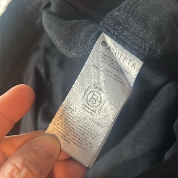 Athleta Cabo Linen Shorts Black Size 10 - Picture 10 of 10